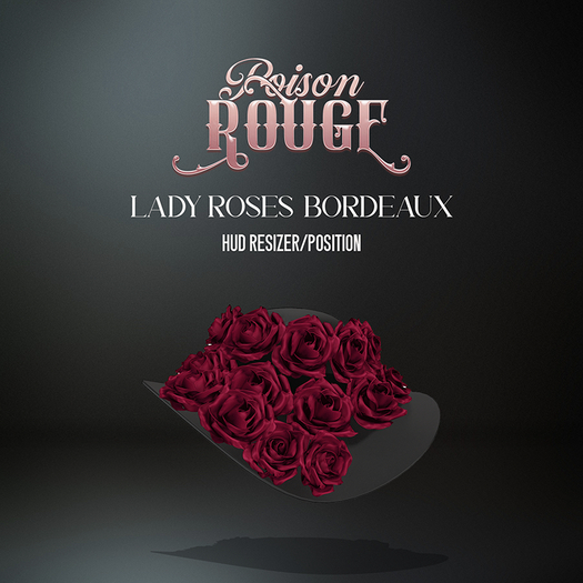 POISON ROUGE Lady Roses Hat Bourdeaux