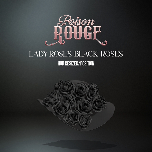 POISON ROUGE Lady Roses Hat Black Roses