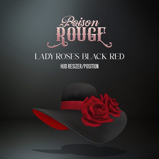 POISON ROUGE Lady Roses Hat Black Red