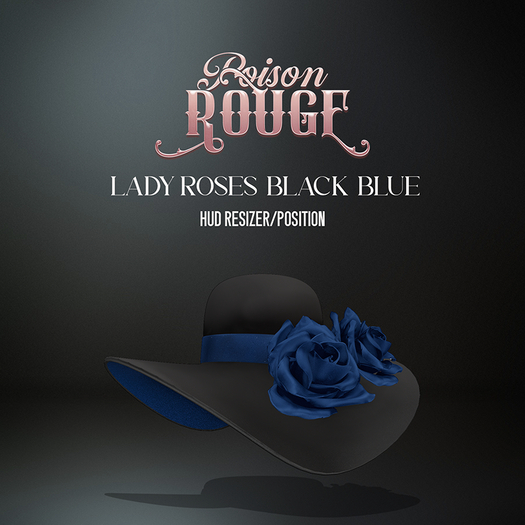 POISON ROUGE Lady Roses Hat Black Blue