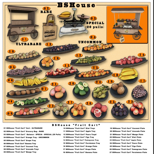 12 BSHouse "Fruit Cart" Pears Tray