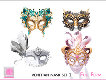 Venetian Mask Set – Baroque & Fantasy Masks Avatar Accessories FULL PERM