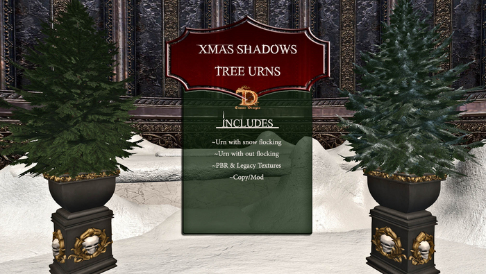 ^TD^Xmas Shadows Tree Urns
