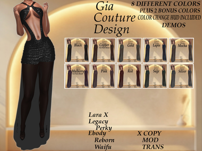 "GCD" Lela Shimmering Gown DEMOS