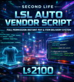 LSL Auto Vendor Script – Full Permission Instant Payment & Item Delivery