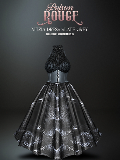 POISON ROUGE Nitzia Dress Slate Grey