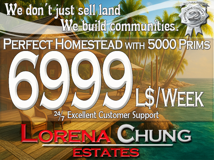 Perfect Homestead 7199L$/week Only! (Fixed Price!)