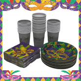 Mardi Gras Disposable Party Plates and Cups