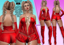 **MORGAN LE FAY RED URBAN STYLE COMPLETE OUTFIT**