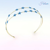 Blue Gold Stars Headband