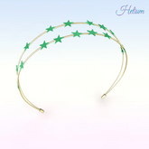 Green Gold Stars Headband