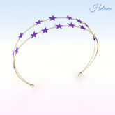 Purple Gold Stars Headband