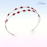 Red Silver Stars Headband
