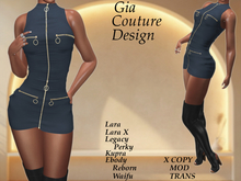 "GCD" Genie Zipper Dress Blue