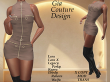 "GCD" Genie Zipper Dress Nude