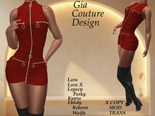 "GCD" Genie Zipper Dress Red
