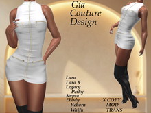 "GCD" Genie Zipper Dress White