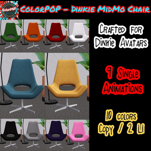 ColorPOP - Dinkie MidMo Chair v2 FATPACK Box (ADD to Unpack)