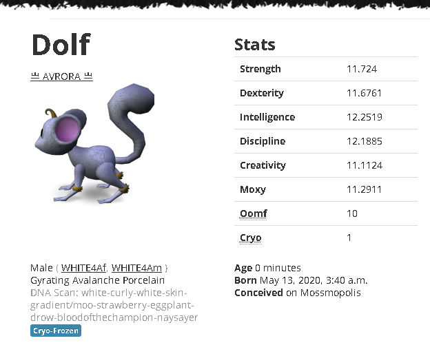 Mossm Cryo Pod - Dolf