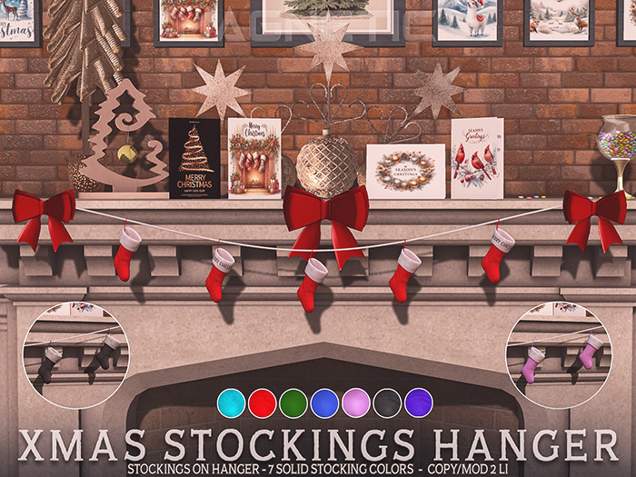 Magnetic - Xmas Stockings Hanger {solids}