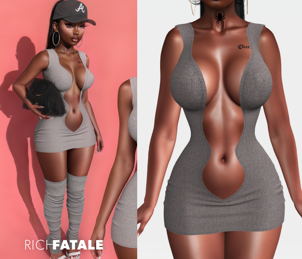 $RICH FATALE - KAY COTTON BODYCON - STONE