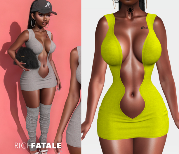 $RICH FATALE - KAY COTTON BODYCON - SLIME