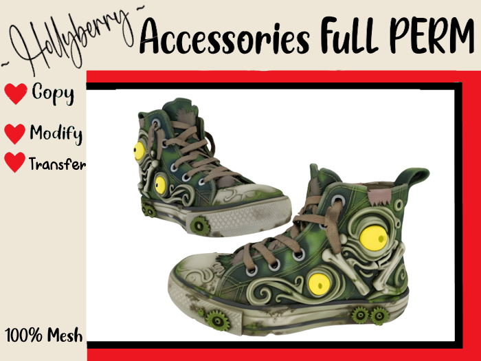 HB: Wasteland Zombie High Top Shoes FuLL PERM