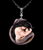 Porcelain Mermaid & Child Necklace Asian skintone