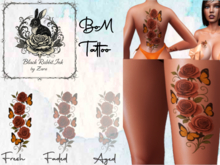 Roses & Butterfly 3  By Black Rabbit Ink