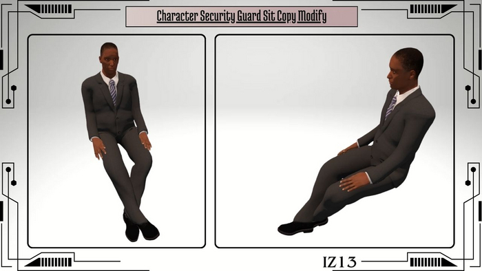 Personaje Guardia de Seguridad – Sit – Copy / Modify