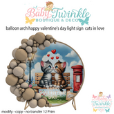 balloon arch happy valentine's day light sign  cats in love