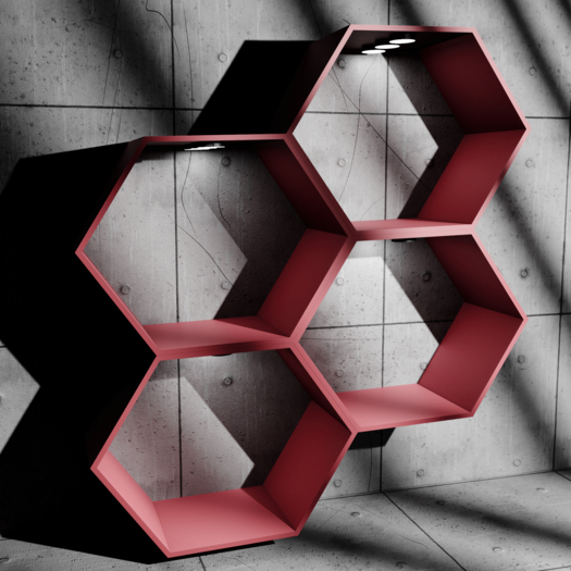 Hive Hex Shelf Pink
