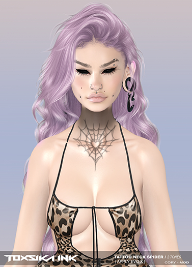 ToxsiKa Ink - Tattoo Neck Spider -EVOX- 2Tones