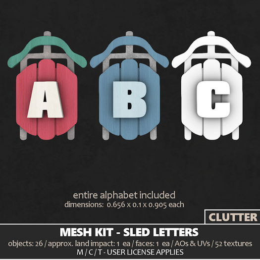 Clutter - Mesh Kit - Sled Letters