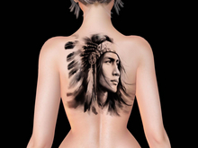 Ravenstone - 2K Apache Native American Indian Back Tattoo BOM Watercolours T47 