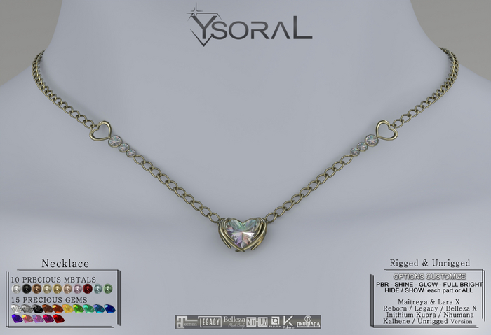 ~~ Ysoral ~~ .:Luxe Necklace Angel's heart:.(Rigged & Unrigged)