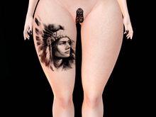 Ravenstone - 2K Apache Native American Indian Thigh Tattoo BOM Watercolours T47 