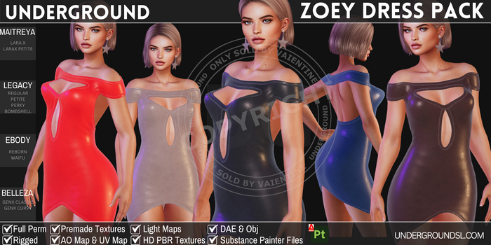 [UG MESH] ZOEY DRESS PACK (DAE)