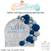 balloon  arch happy anniversary light sign  blue