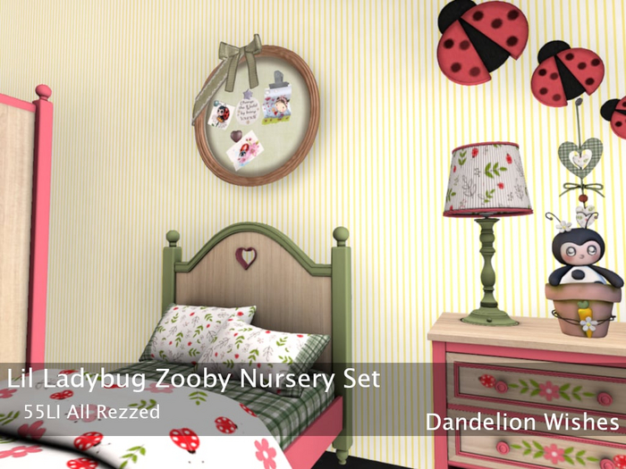 *DW* Lil Ladybug Zooby Crib Set