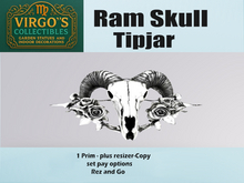 B/W Ram skull Tipjar Boxed