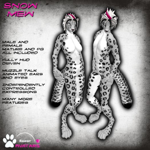 White Muzzled Silver Snow Mew