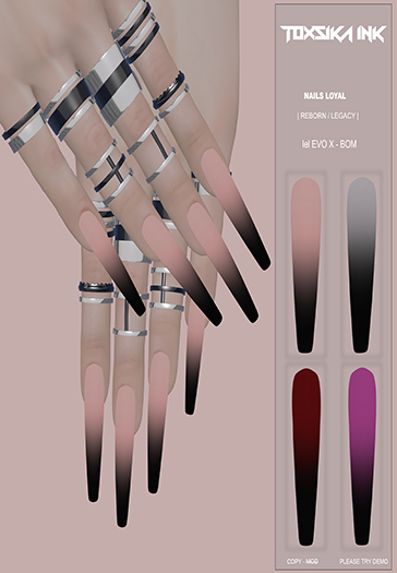 DEMO - TOXSIKA InK - Nails Loyal / REBORN / LEGACY +HUD+