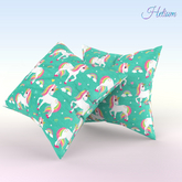 Teal Unicorns Pillow