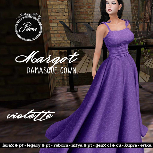 {Poeme} Margot Damasque Violette Gown