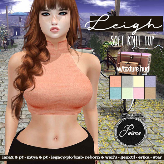 {Poeme} Leigh Cozy Knit Halter Top w/HUD