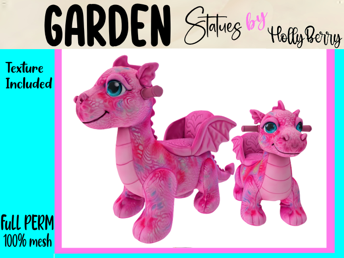 HB: Child's Pink Dragon Ride On FuLL PERM