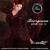 {Poeme} Georgiana Merlot Georgian Coat Set