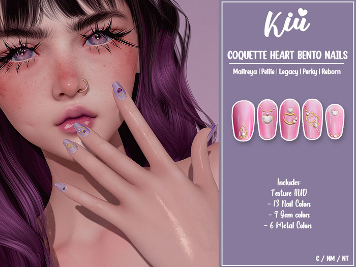 *>Kiu<* - Coquette Heart Bento Nails_Fatpack 