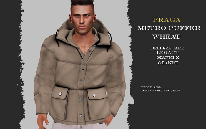 Praga Metro Puffer - Wheat